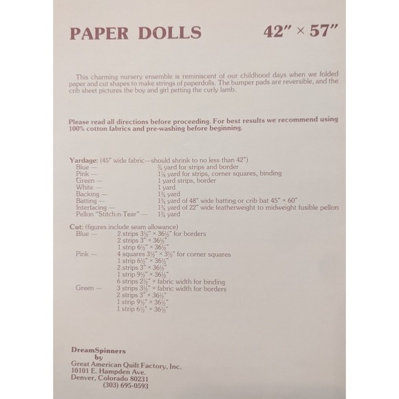 Dream Spinners Snippets Two Patterns, Paper Dolls and Late Ediition - Picture 4 of 7